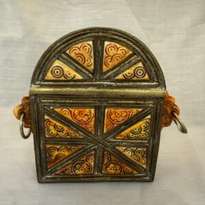 Vintage Moroccan Bone Coffer Box with Carved Handles