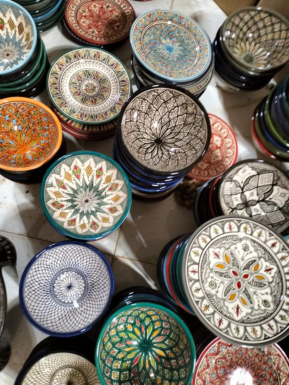 Intricately Hand-Painted Moroccan Ceramic Bowls