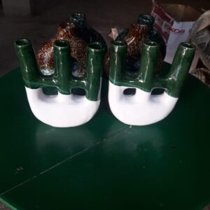 Modern Sculptural Multi-Stem Ceramic Vase