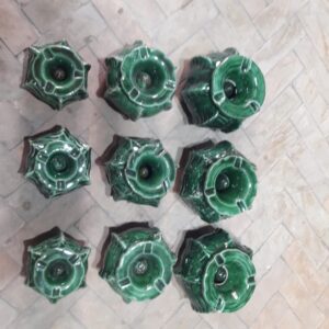 Moroccan Architectural Green Ceramic Ashtray